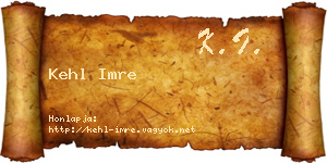 Kehl Imre névjegykártya